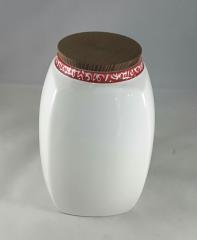 Gmundner Keramik-Vorratsdose mit Holzdeckel  18 cm